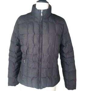 Eddie Bauer Premium Goose Down Quilted Coat Womens S Lightweight Black Winter